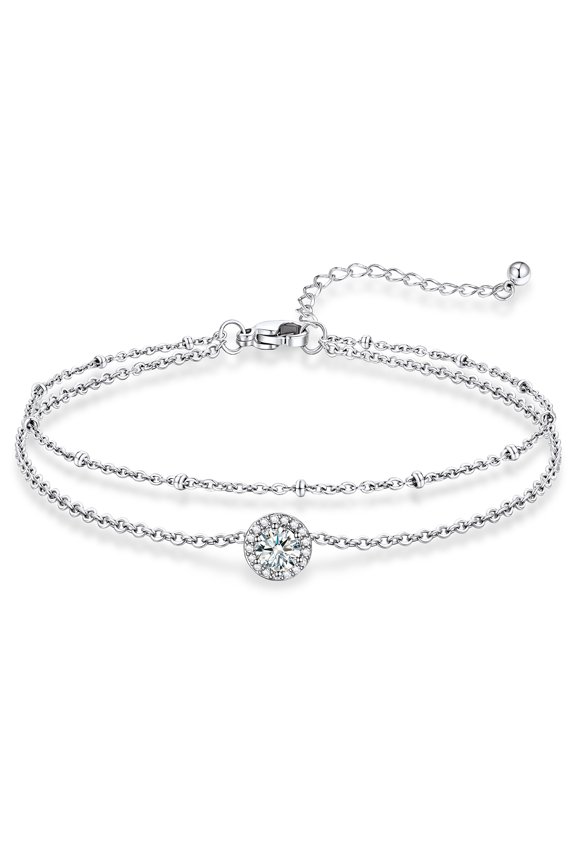 Birthstone Anklets for Women Stainless Steel Adjustable Anklets Bracelets for Summer Beach Pool Parties Birthday Jewelry Valentine's Day Gift for Girlfriend