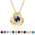 thumbnail image 1 of KeyStyle 14K Gold Plated Birthstone Necklace for Women Love Shape Knot Necklace Birthday Jewelry Anniversary Valentine's Gifts for Wife, 1 of 11