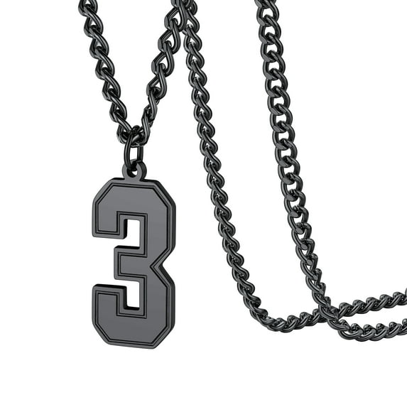 KeyStyle Number Chains Necklace for Men Women Athletes Sport Number Necklace Birthday Jewelry Anniversary Valentine's Day Gift for Husband Boyfriend