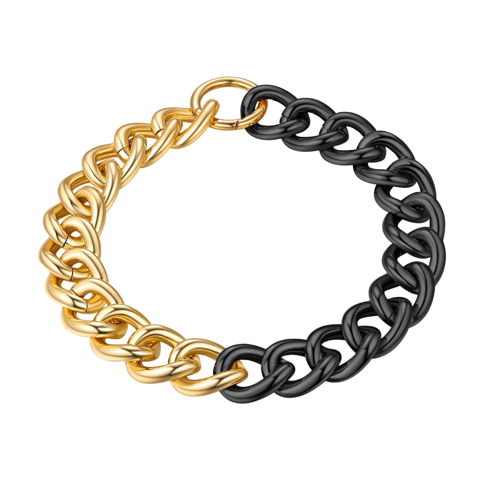 Keystle KeyStyle Choker Necklaces for Women Link Chain Necklace Gold Plated ...