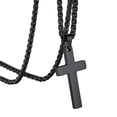 thumbnail image 1 of KeyStyle Cross Necklace for Men Stainless Steel Cross Pendant Necklace Catholic Christian Religious Gifts Valentines Anniversary Jewelry Gift for Husband, 1 of 7