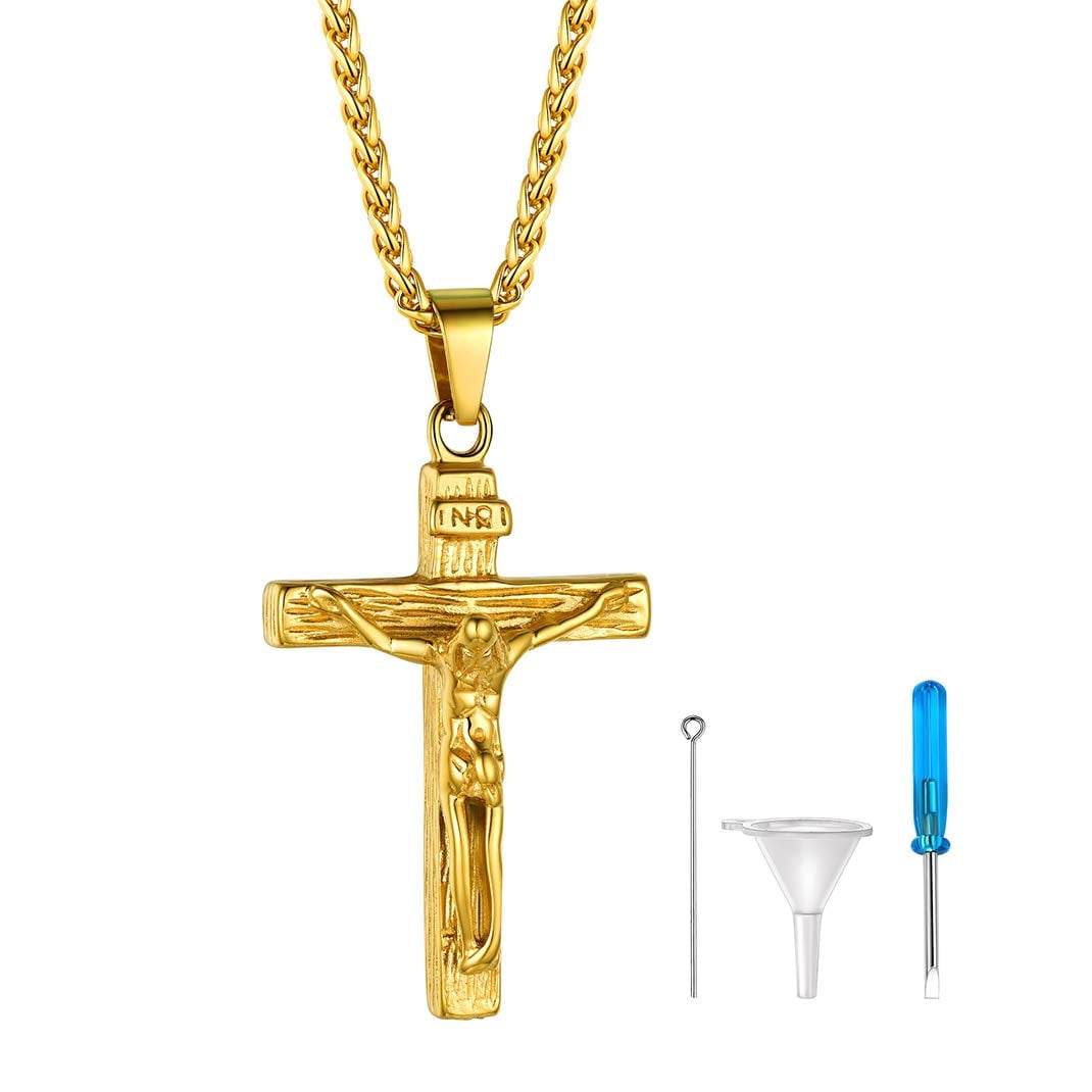 Keystle KeyStyle Cross Necklaces for Men Urn Necklaces for Ashes Stainless ...
