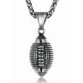 thumbnail image 1 of KeyStyle Football Pendant Necklaces for Men Stainless Steel Chain Necklaces for Athlete Sports Lover Jewelry Necklace Father Day Valentine's Day Gift for Men, 1 of 10