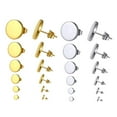 thumbnail image 1 of KeyStyle Geometric Stud Earrings Set, Round Earrings for Women & Men, Jewelry Earrings Mother's Day Gift for Mom, Silver & Gold Plated, (2-12)mm, 12 Pairs, 1 of 8