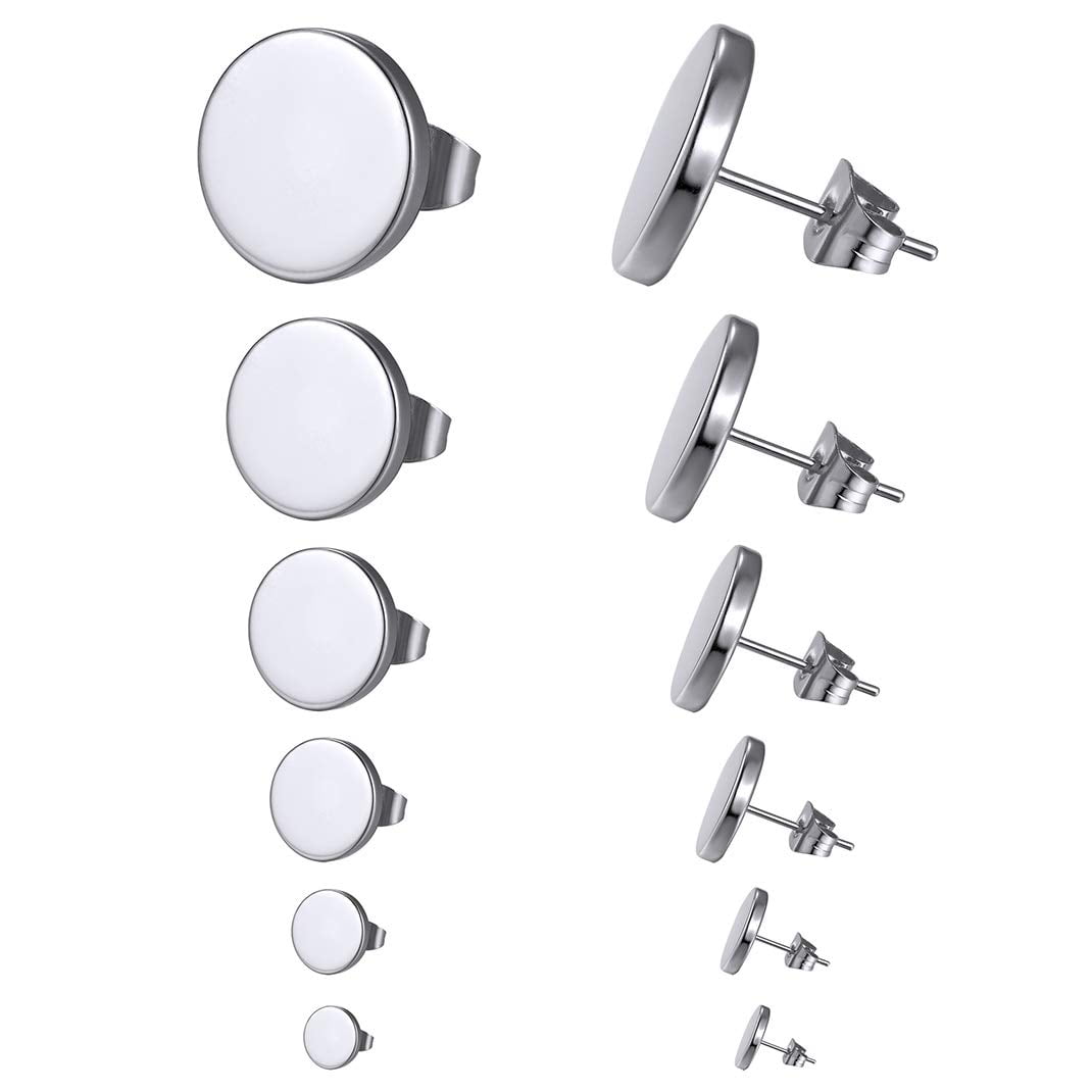 Keystle KeyStyle Geometric Stud Earrings Set, Round Earrings for Women & Men ...