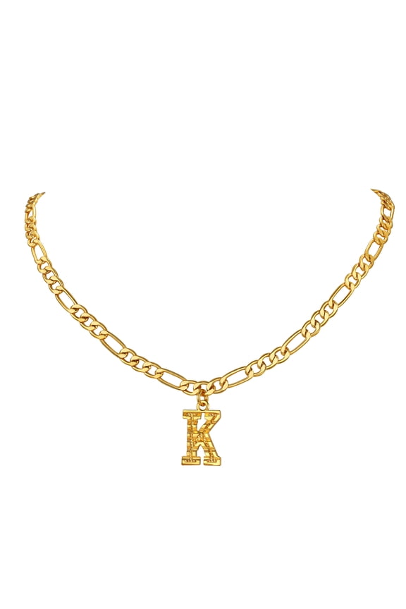 Initial Necklace for Women Men Gold Plated Figaro Letter Chain Necklace Alphabet Choker Necklaces Jewelry Christmas Birthday Valentine's Day Gift