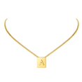 thumbnail image 1 of KeyStyle Gold Plated Initial Pendant Necklace for Women A-Z Letter Necklace Square Pendant Chain Necklace Birthday Jewelry Gift for Mom, 1 of 9