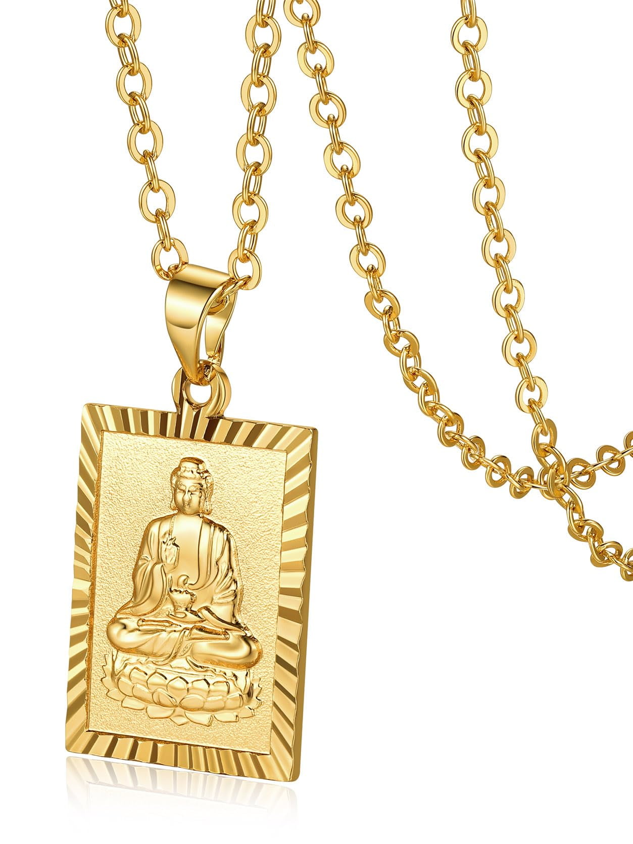 Keystle KeyStyle Gold Plated Pendant Necklace for Men Father Square Capital ...