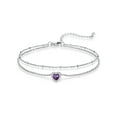thumbnail image 1 of KeyStyle Heart Birthstone Anklets for Women Stainless Steel Adjustable Anklets Bracelets for Summer Beach Pool Parties, Mother's Day Jewelry Valentine's Day Gift for Wife, 1 of 11