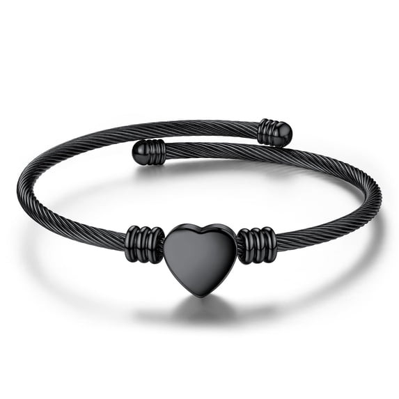 KeyStyle Heart Bracelets Bangle Bracelet for Women, Adjustable Bracelets Jewelry Anniversary Gifts for Wife