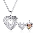 thumbnail image 1 of KeyStyle Heart Locket Necklace for Women Personalized Photo Necklaces with Picture Inside Christmas Jewelry Gifts for Mom Wife, 1 of 11