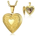 thumbnail image 1 of KeyStyle Heart Photo Locket Necklace for Women Vine Floral Heart Gold Plated Necklaces that Holds Pictures Personalized Jewelry Birthday Valentine's Day Gifts for Her, 1 of 9