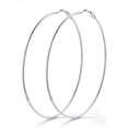 thumbnail image 1 of KeyStyle Hoop Earrings for Women 18k White Gold Plated Circle Hypoallergenic Lightwieght Large Hoops Earring 100mm, 1 of 10