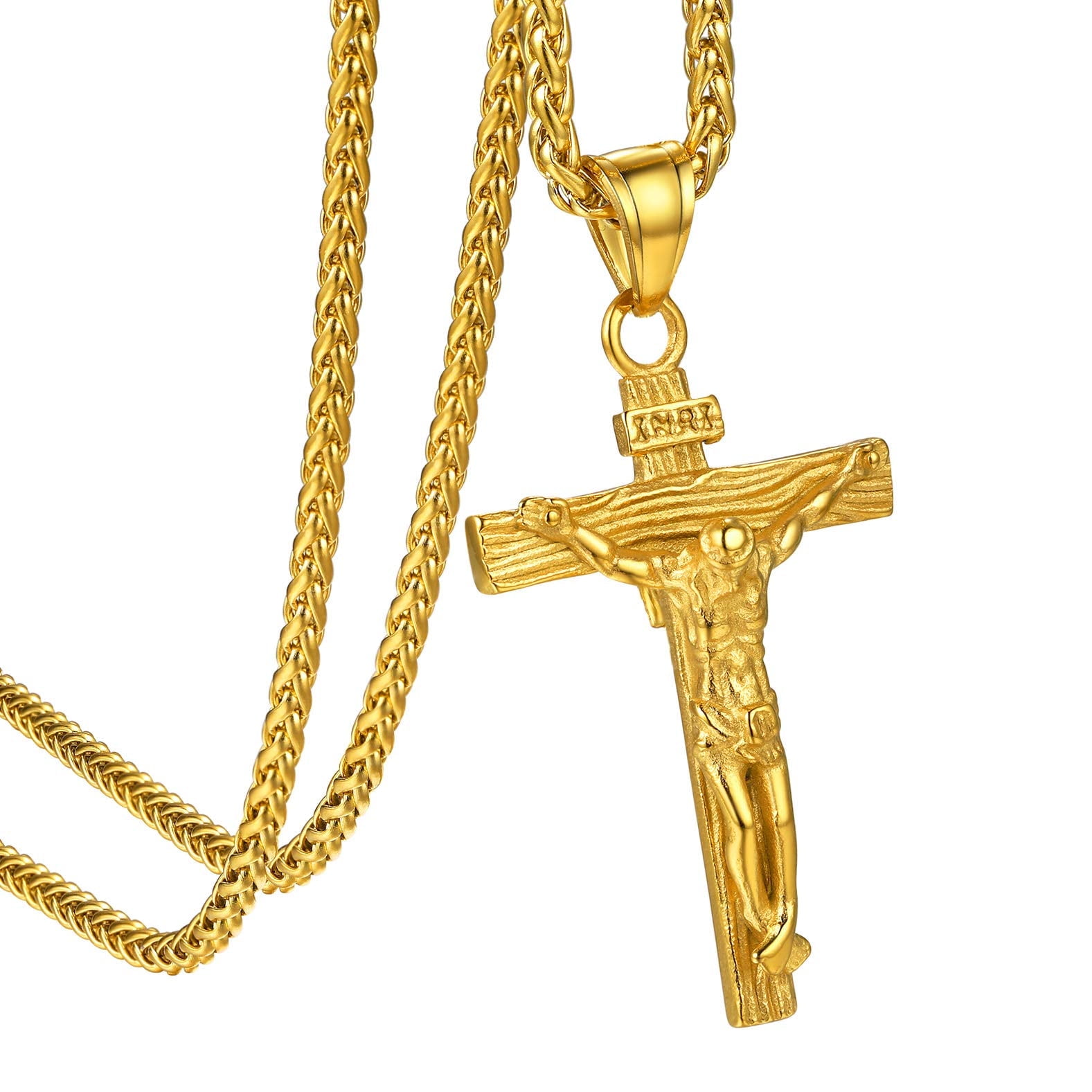 Keystle KeyStyle Cross Necklace for Men Stainless Steel INRI Crucifix Cross ...