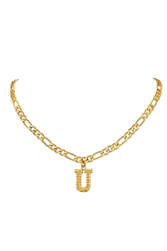 Initial Necklace for Women Alphabet Letter Necleace Figaro Cuban Chain with Initial Men & Women Necklace Jewelry Valentines Gifts for Girlfriends