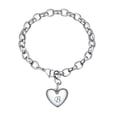 thumbnail image 1 of KeyStyle Initial Charm Bracelet for Women Letter Heart Charm Bracelets Stainless Steel Personalized Adjustable Link Chain Bracelet Mother's Day Birthday Gifts for Her, 1 of 10