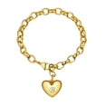 thumbnail image 1 of KeyStyle Initial Charm Bracelets Gold Plated Letter Heart Charm Bracelets for Women Adjustable Link Chain Bracelet Fashion Jewelry Mother's Day Gift for Mom, 1 of 10