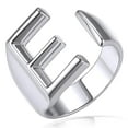 thumbnail image 1 of KeyStyle Silver Initial Rings Letter Statement Ring for Women Bold Open Adjustable Trendy Party Jewelry Anniversary Valentine's Day Gift, Size 6-10, 1 of 10