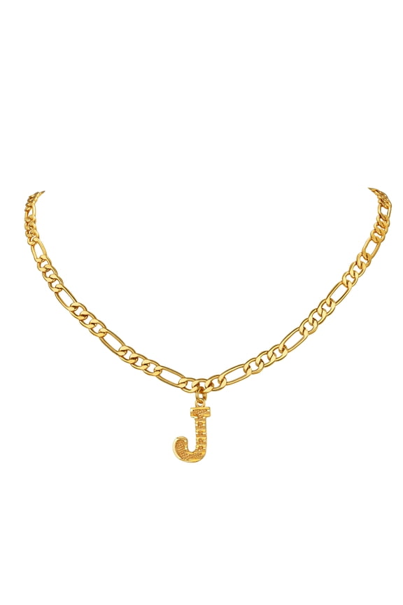 Initial Necklace for Women Men Gold Plated Figaro Letter Chain Necklace Alphabet Choker Necklaces Jewelry Anniversary Mother's Day Valentine Gift