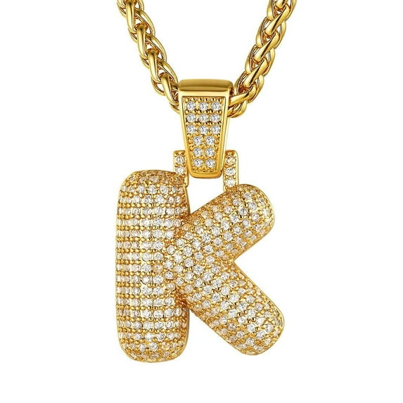 KeyStyle Initial Necklace for Men A-Z Letter Alphabet Necklace Women Personalized Jewelry Birthday Anniversary Gift for Husband Boyfriend