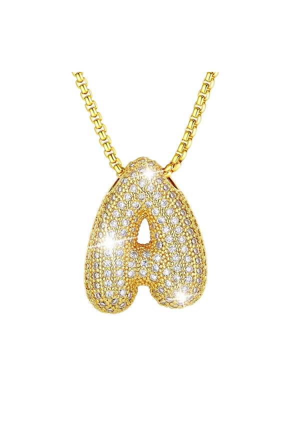 Initial Necklace for Women Shiny Gold Letter Necklace Alphabet Adjustable Personalized Jewelry Birthday Gift for Women