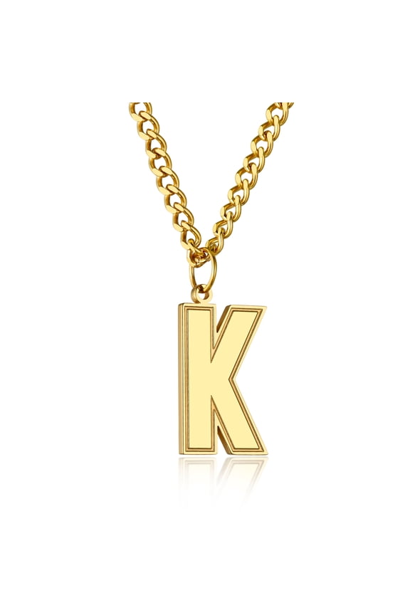 Initial Necklaces Women & Men Chain Letter Necklace A-Z Personalized Pendant Necklaces Christmas Jewelry Birthday Gift for Her