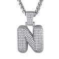 thumbnail image 1 of KeyStyle Initial Pendant Necklace for Women & Men Stainless Steel A-Z Letter Alphabet Necklace with Cubic Zirconia Valentine's Jewelry Gift for Wife, 1 of 10