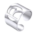 thumbnail image 1 of KeyStyle Initial Rings for Women Men Stainless Steel Letter Rings Cuff Statement Rings Personalised Jewelry Gift for Her, 1 of 10