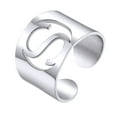 thumbnail image 1 of KeyStyle Initial Rings for Women Men Stainless Steel Letter Rings Cuff Statement Rings Personalised Jewelry Gift for Her, 1 of 10