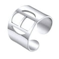 thumbnail image 1 of KeyStyle Initial Rings for Women Men Stainless Steel Letter Rings Cuff Statement Rings Personalised Jewelry Gift for Her, 1 of 10