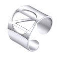 thumbnail image 1 of KeyStyle Initial Rings for Women Men Stainless Steel Letter Rings Cuff Statement Rings Personalised Jewelry Gift for Her, 1 of 10