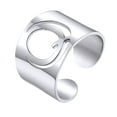 thumbnail image 1 of KeyStyle Initial Rings for Women Men Stainless Steel Letter Rings Cuff Statement Rings Personalised Jewelry Gift for Her, 1 of 10