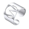 thumbnail image 1 of KeyStyle Initial Rings for Women Men Stainless Steel Letter Rings Cuff Statement Rings Personalised Jewelry Gift for Her, 1 of 10