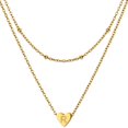 thumbnail image 1 of KeyStyle Layered Heart Initial Necklace for Women Gold Plated Alphabet Letter Necklaces Layered Ball Link Chains Mother's Day Anniversary Jewelry Gift for Her, 1 of 10