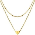 thumbnail image 1 of KeyStyle Layered Heart Initial Necklace for Women Gold Plated Alphabet Letter Necklaces Layered Ball Link Chains Mother's Day Anniversary Jewelry Gift for Her, 1 of 10