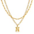 thumbnail image 1 of KeyStyle Layered Initial Necklace for Women Gold Plated Bold Alphabet Letter Pendant Necklaces Layered Paperclip Choker Chain Necklaces Set Mother's Day Anniversary Jewelry Gift for Mom, 1 of 10