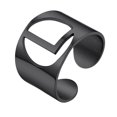thumbnail image 1 of KeyStyle Letter Initial Rings for Women Men Black Plated Cuff Statement Rings Adjustable Personalised Jewelry Mother's Day Gift for Mom, 1 of 10