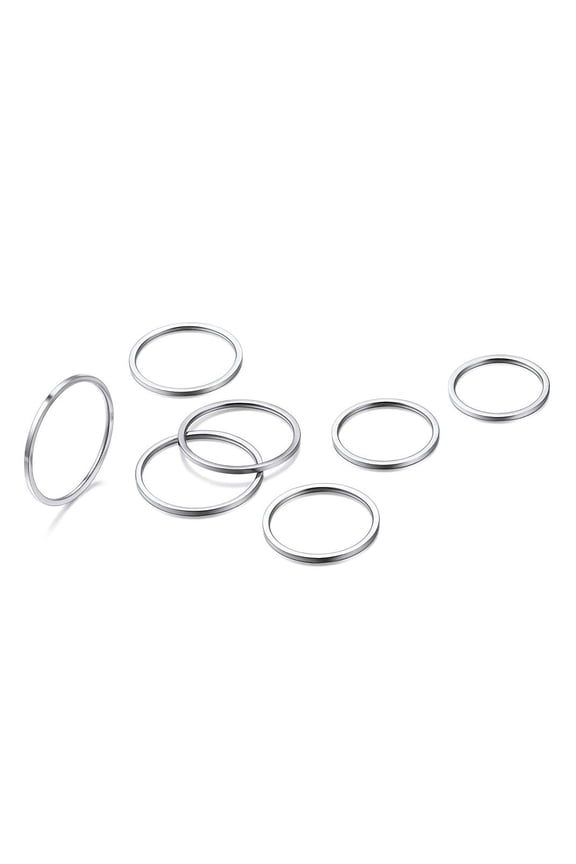 Midi Ring for Women Stainless Steel Simple Stacking Finger Band Ring Set, Size 4-10