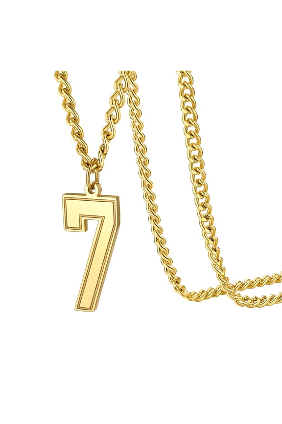 18K Gold Plated Number Chain Necklaces for Athletes Men Women Sports Number Necklace Jewelry Father's Day Valentine Gifts