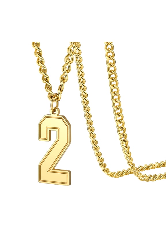 18K Gold Plated Number Chain Necklaces for Athletes Men Women Sports Number Necklace Jewelry Father's Day Valentine Gifts
