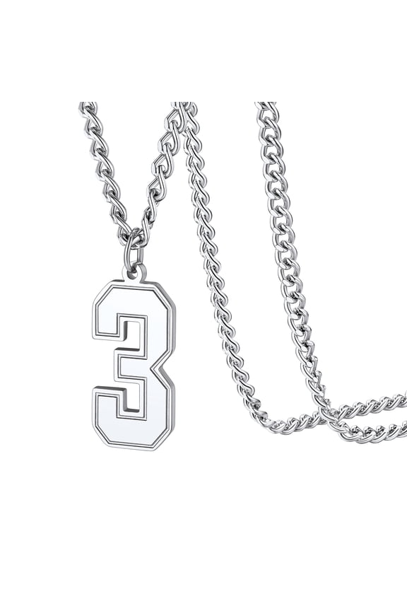 Number Necklace for Men Women Athletes Sports Number Chain Necklace Birthday Jewelry Valentine's Day Gift for Men