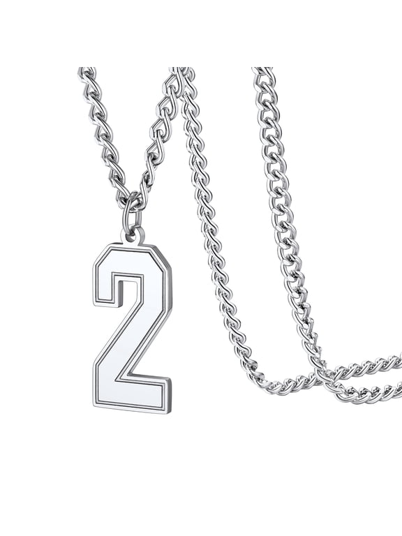 Number Necklace for Men Women Athletes Sports Number Chain Necklace Birthday Jewelry Valentine's Day Gift for Men