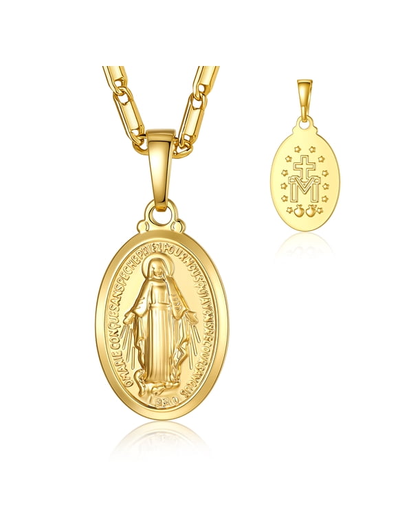 Virgin Mary Necklace for Women Catholic Christian Necklaces Lady of Guadalupe Miraculous Mary Medal Religious Valentine's Day Gifts Birthday Christmas Jewelry