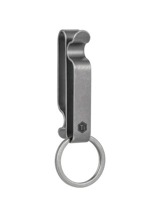 KeyUnity Titanium Carabiner Keychain Clip, Dual-Gate Quick Release Key Chain Clip Hook with Key Ring Connector for Men Women Km09, Men's, Size