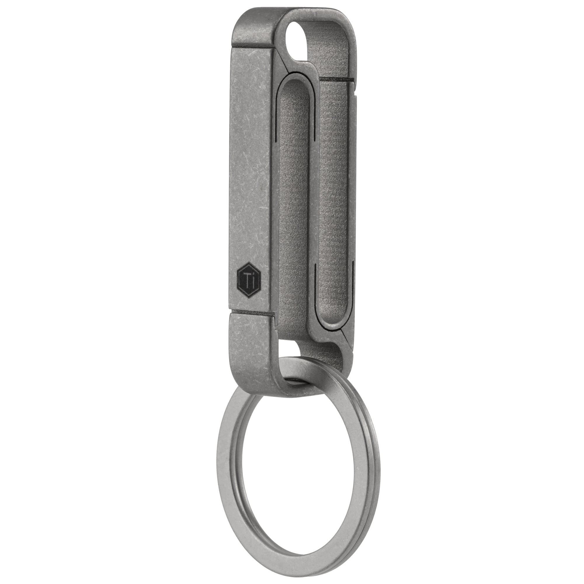 KeyUnity Double Side Carabiner Keychain Clip, KM10 EDC Titanium Belt Key  Holder Clips for Car Keys or Small Tools, Black 