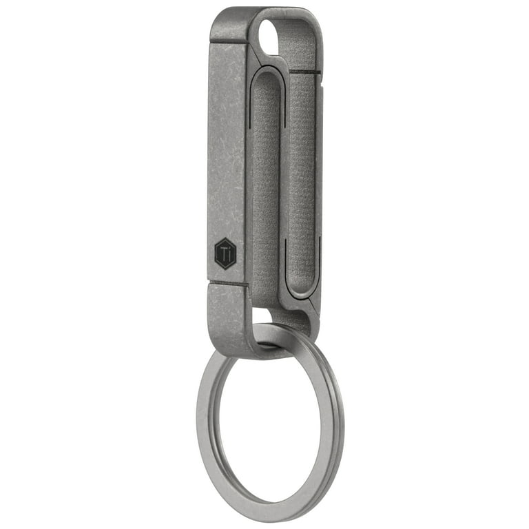 KeyUnity Double Side Carabiner Keychain Clip, KM11 Titanium Belt Key Holder  Clips for Car Keys or Small Tools, Gray