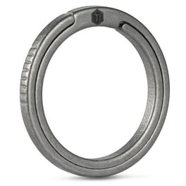  Hapeper Black Key Ring Split Rings 1.2 Inch Flat Metal Keyring,  Pack of 25