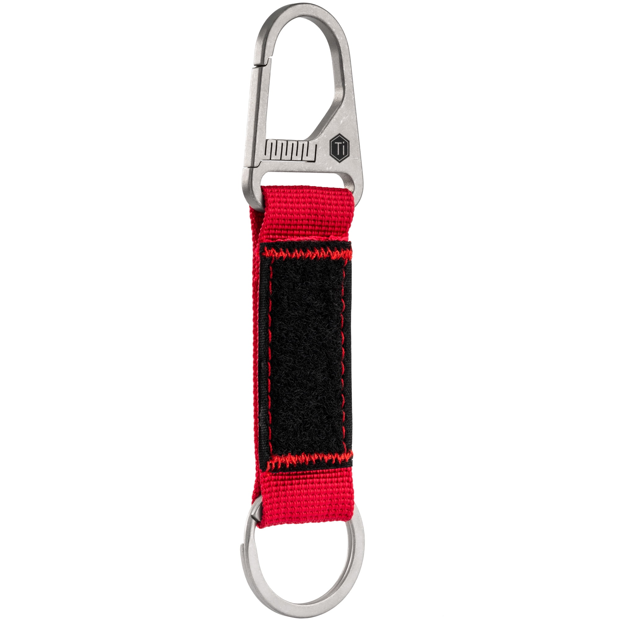 KeyUnity Titanium Carabiner Keychain, Carabiner Lanyard Keychain Strap with Hook for Backpack, Survival, Camping, KB01 Red, Adult Unisex, Size: 5.20 x