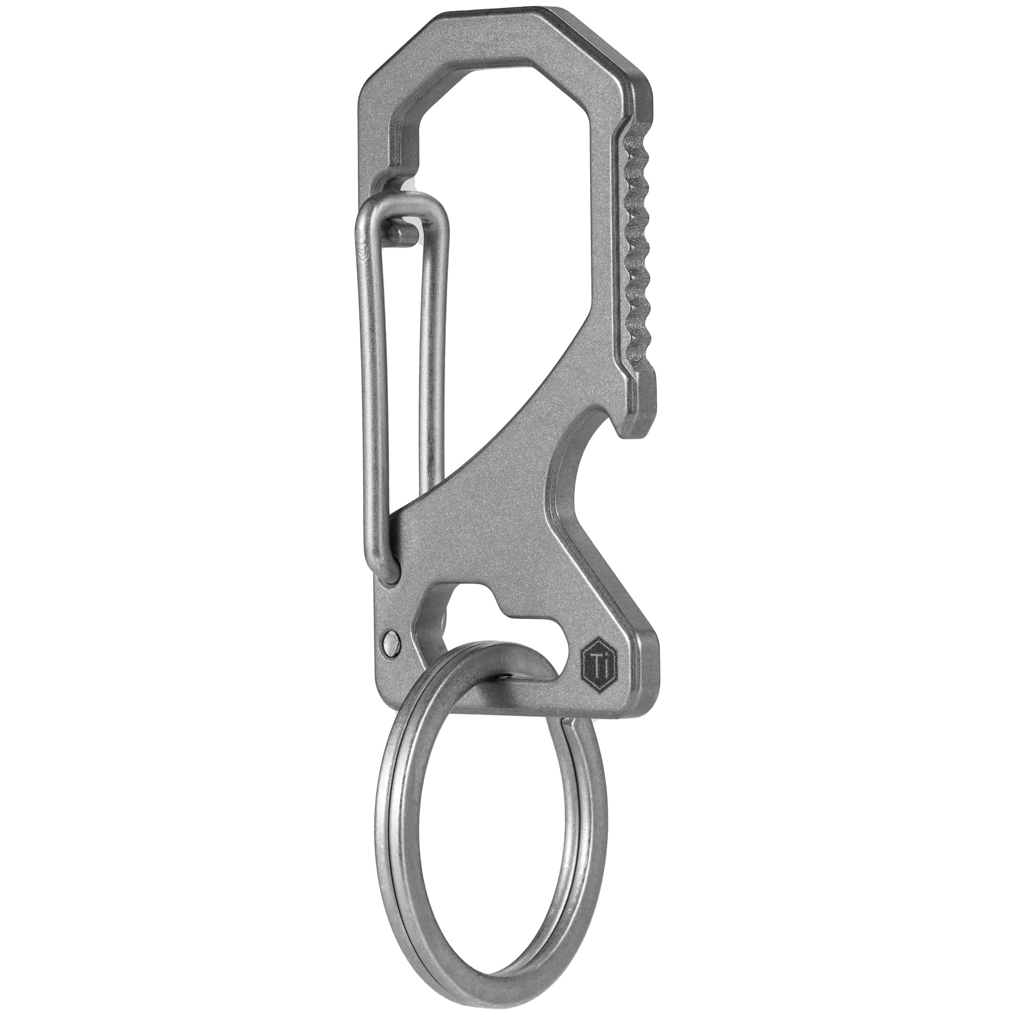 Anoley Carabiner Clip Retractable Ring Set Titanium Keychain Quick Release  Hooks for Men Women