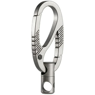 KeyUnity Double Side Carabiner Keychain Clip, KM10 EDC Titanium